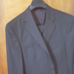 Black With Brown Stipes  Men's Suit